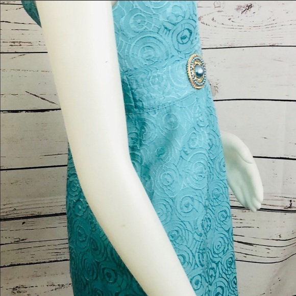 Muse Teal Sheath Dress - Picture 4 of 6
